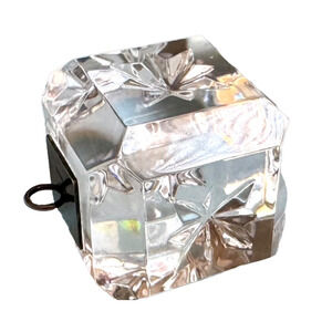 Sterling Silver Crystal North Star Carved Art Deco Heavy Vintage Estate Pendant